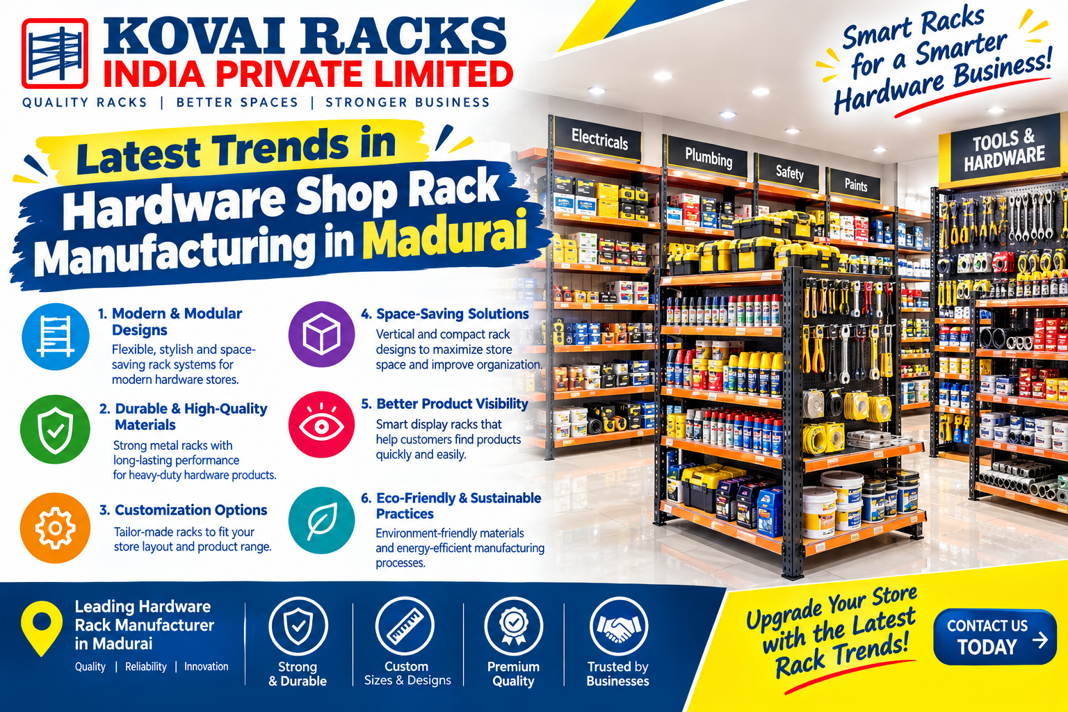 Latest Trends in Hardware Shop Rack Manufacturing in Madurai